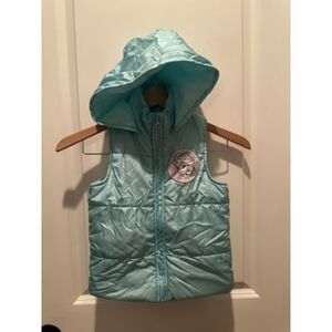 NWOT Disney Frozen Elsa Puffer Hooded Girl Vest Size 5
